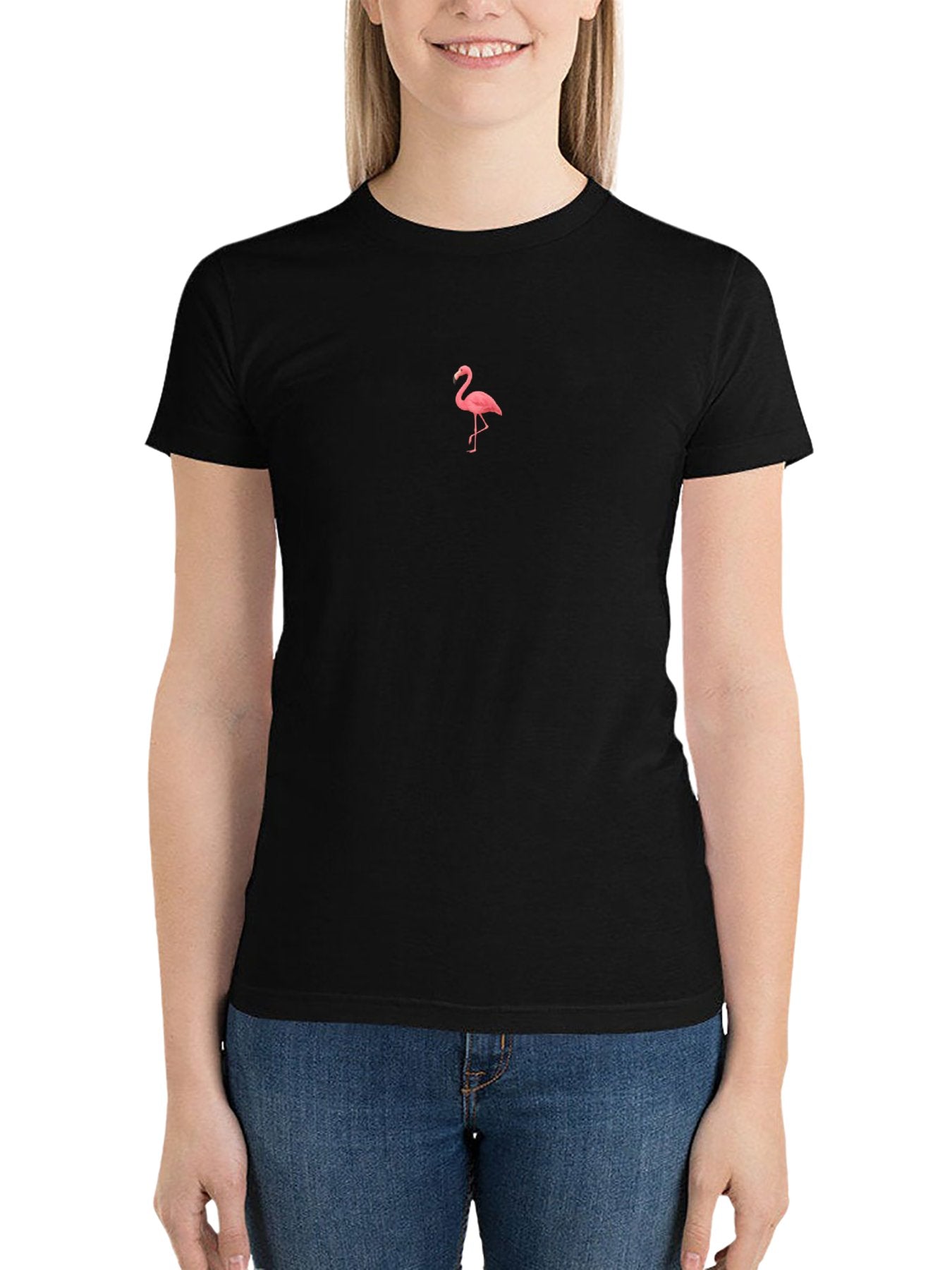 Women T - Shirt with Flamingo Emblem