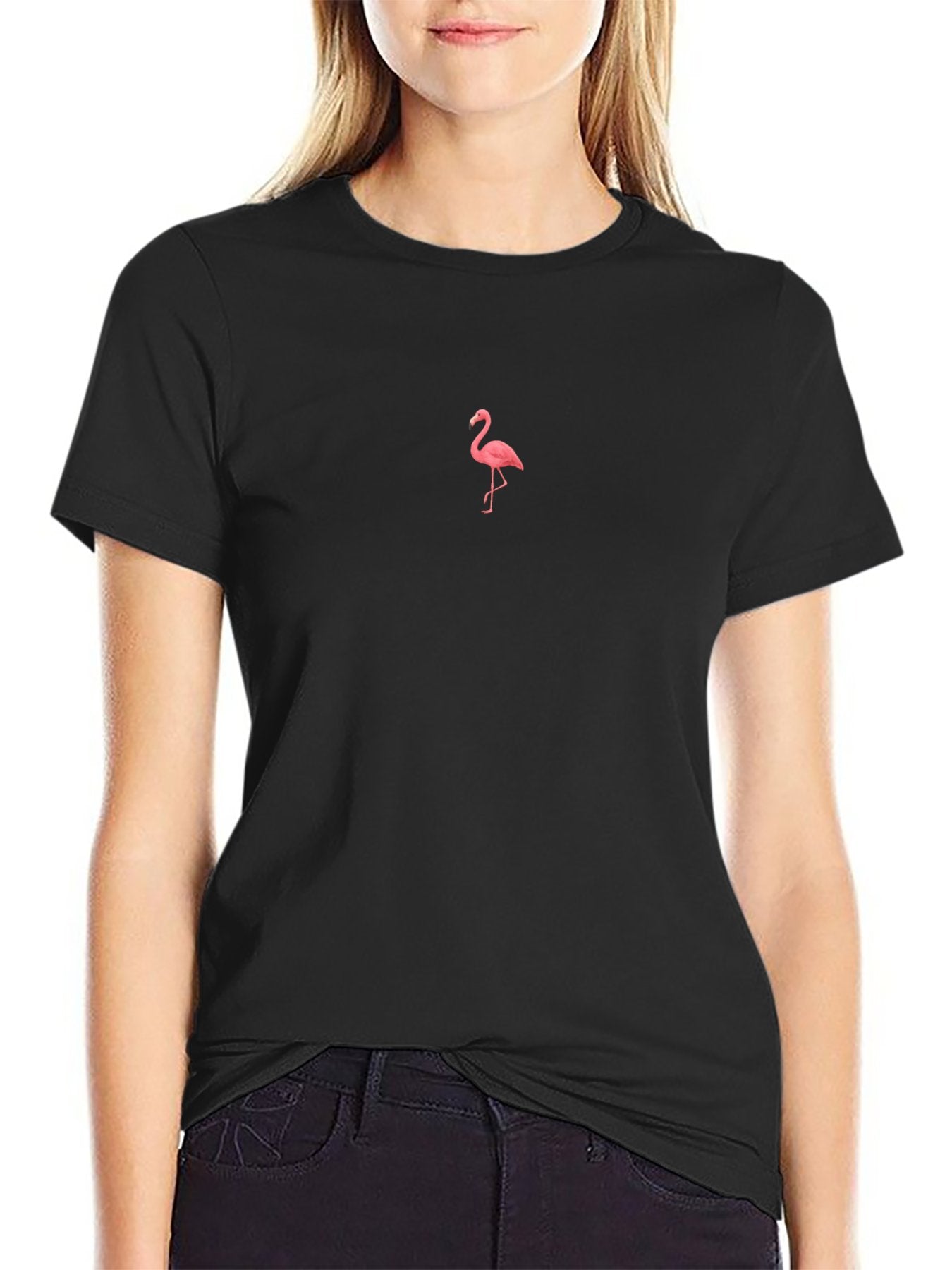 Women T - Shirt with Flamingo Emblem