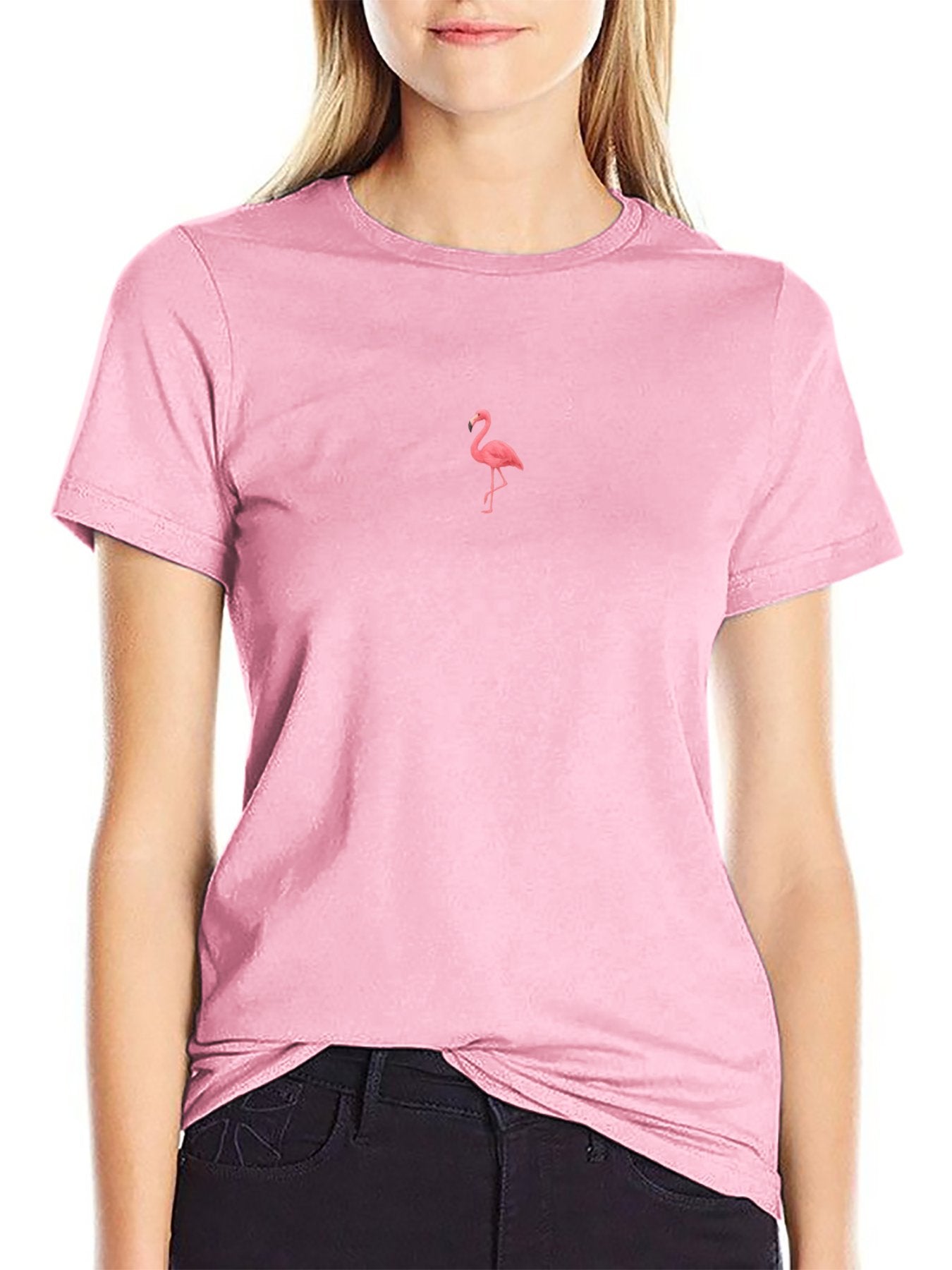 Women T - Shirt with Flamingo Emblem