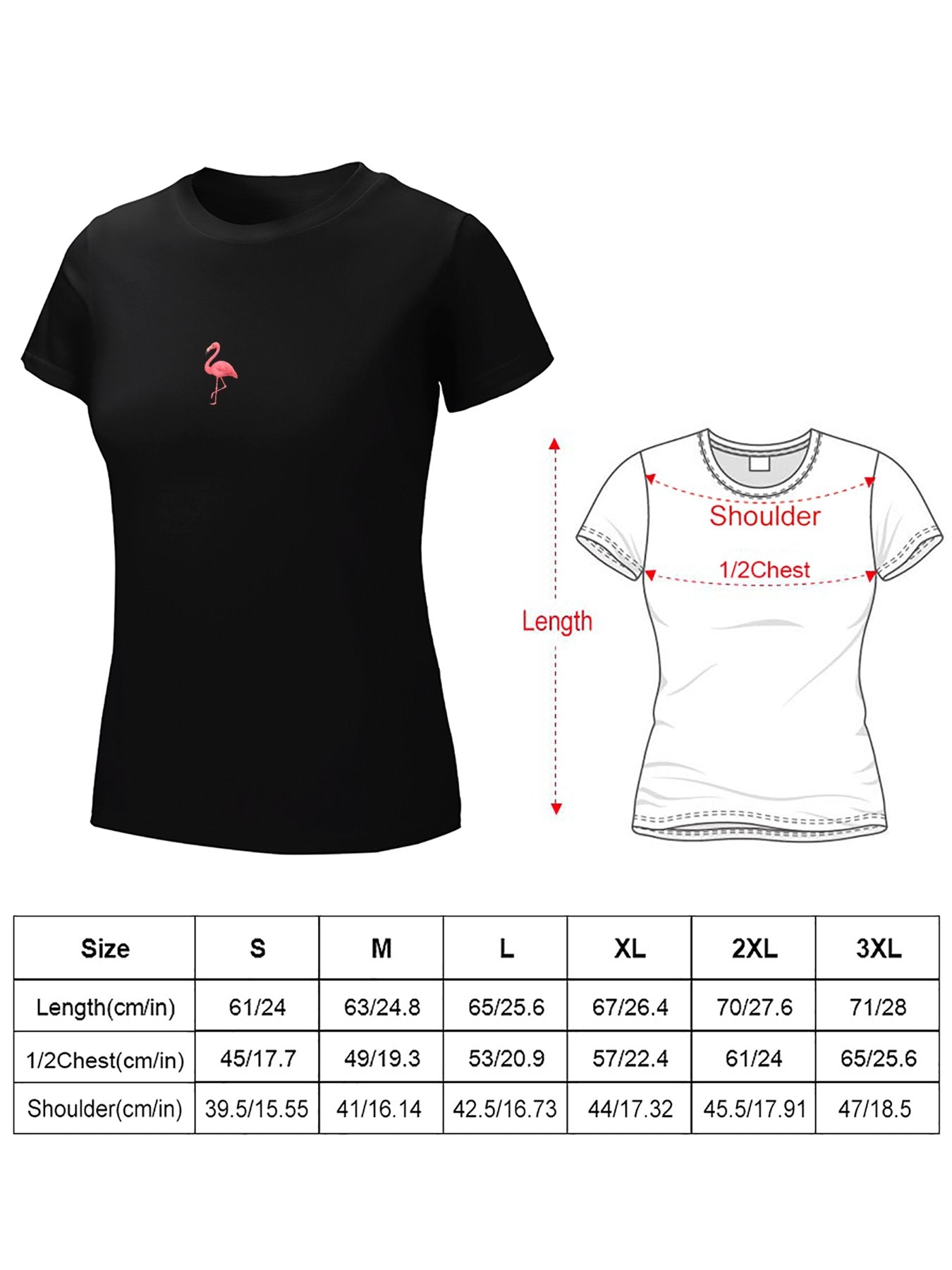 Women T - Shirt with Flamingo Emblem